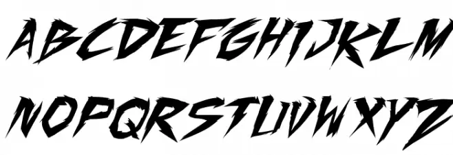 Fighting Spirit turbo Italic फ़ॉन्ट लोअरकेस