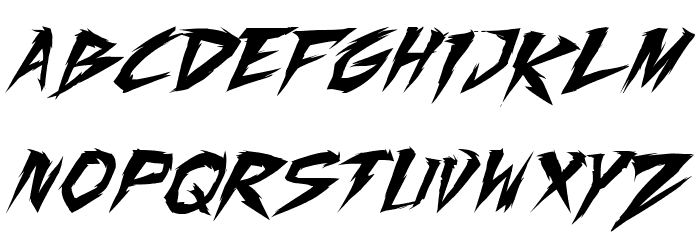 Fighting Spirit turbo Italic Font LOWERCASE