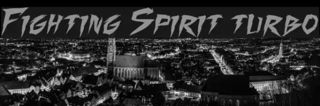 Fighting Spirit turbo Font examples