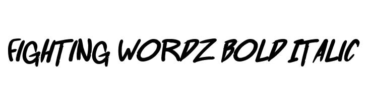 Fighting wordz Bold Italic Font