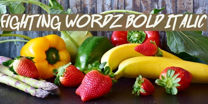 Fighting wordz Bold Italic Font examples