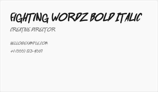Fighting wordz Bold Italic Business Card