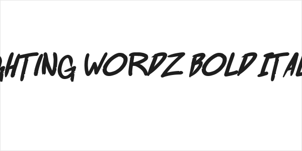 Fighting wordz Bold Italic Logo