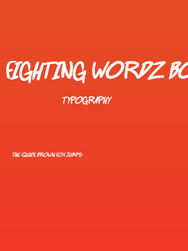 Fighting wordz Bold Italic Poster