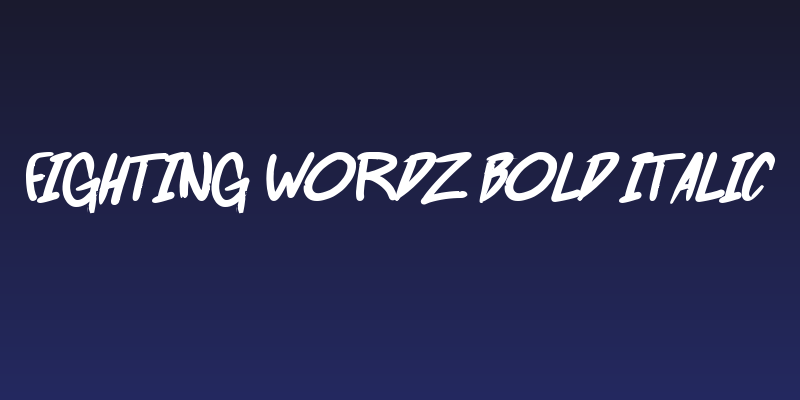 Fighting wordz Bold Italic Social Header