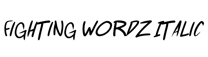 Fighting wordz Italic Font