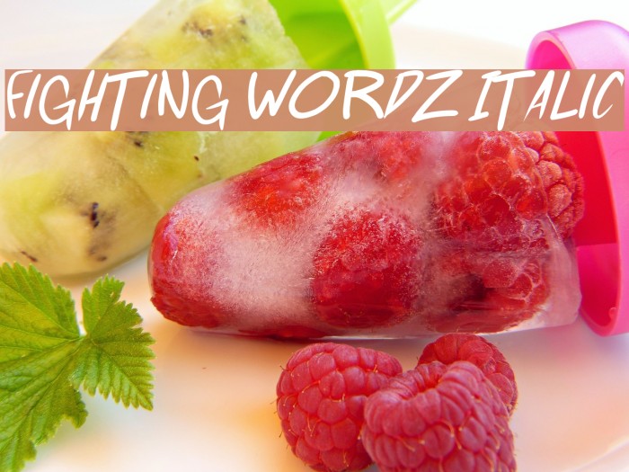 Fighting wordz Italic Font examples