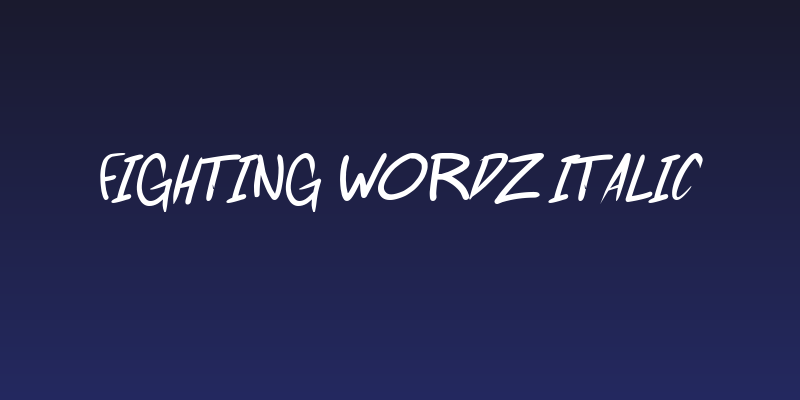 Fighting wordz Italic Social Header