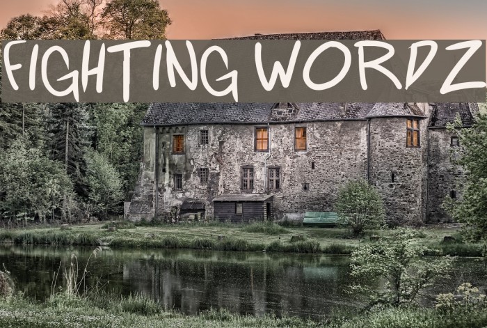 Fighting wordz Font examples