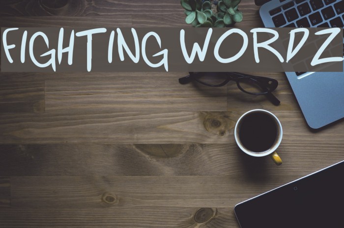 Fighting wordz Font examples