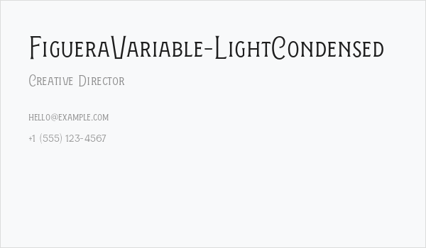 FigueraVariable-LightCondensed Business Card