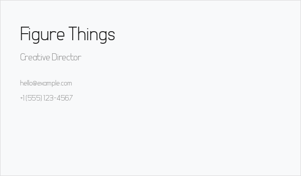Figure Things Business Card