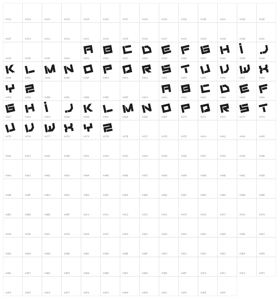 Fiker regular promo Character Map