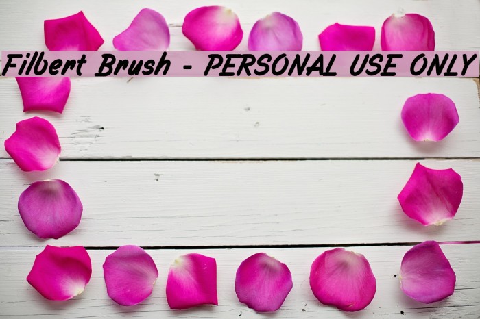 Filbert Brush - PERSONAL USE ONLY Font examples