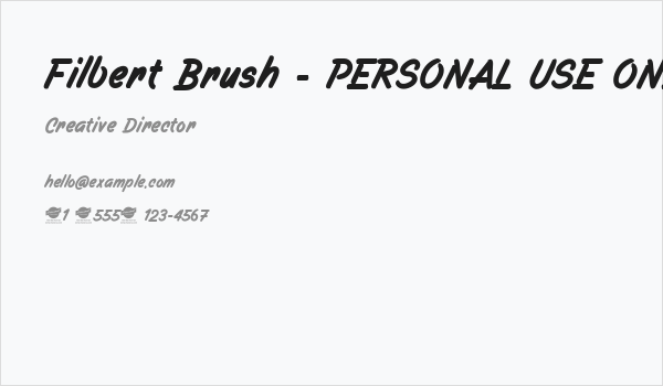 Filbert Brush - PERSONAL USE ONLY Business Card