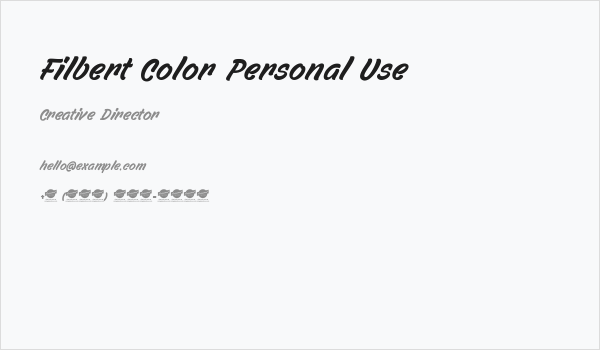 Filbert Color Personal Use Business Card