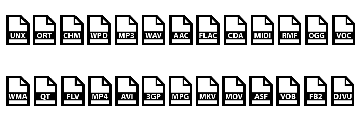 File Types Font LOWERCASE