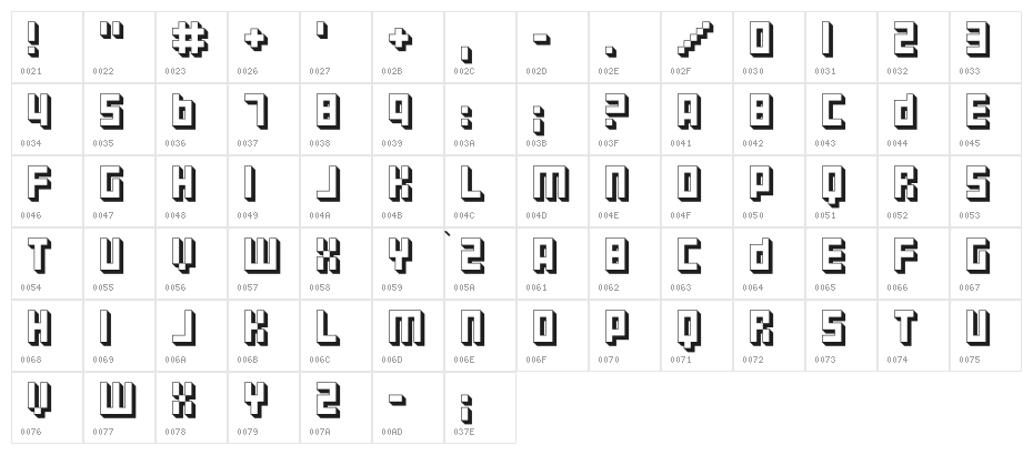 Filepile-Regular Character Map
