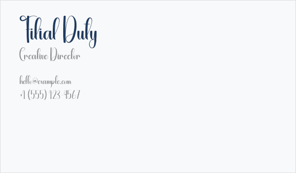Filial Duty Business Card
