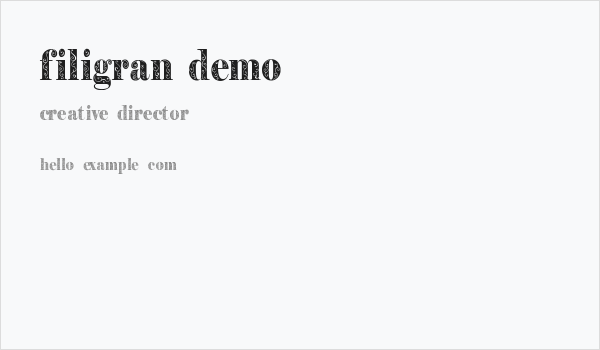 Filigran Demo Business Card