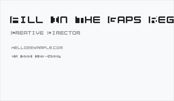 Fill In The Gaps Regular Business Card