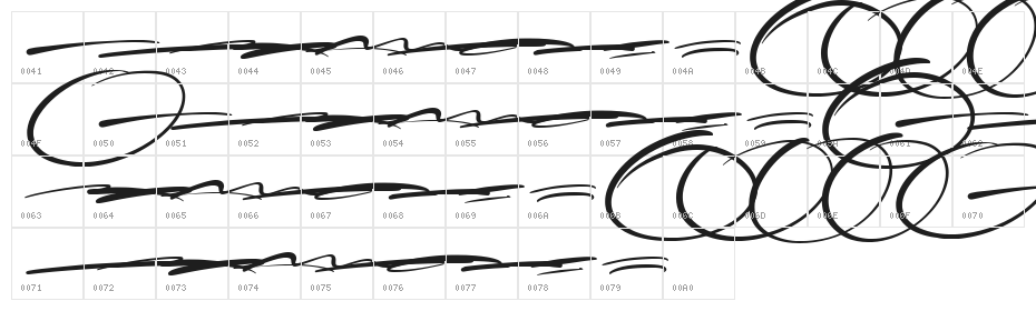Fillate Swash Character Map
