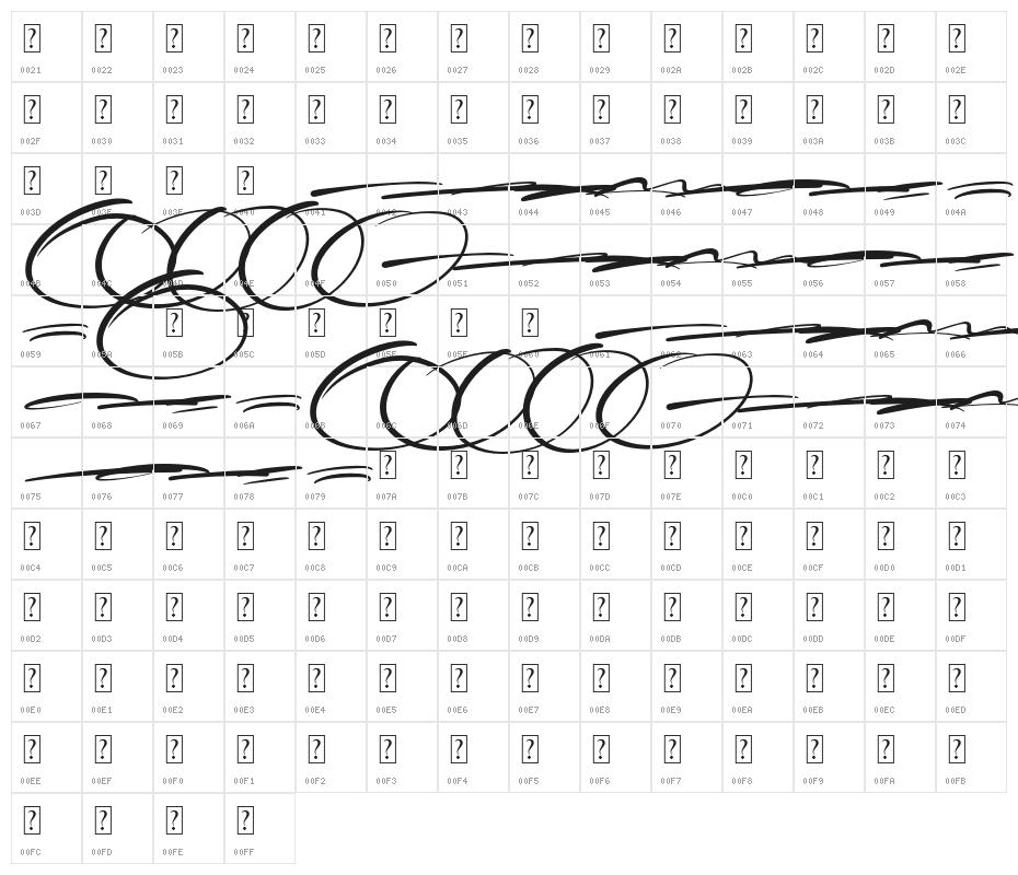 FillateSwash Character Map