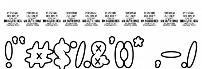 Fillings Urban Outl PERSONAL USE Regular Font OTHER CHARS