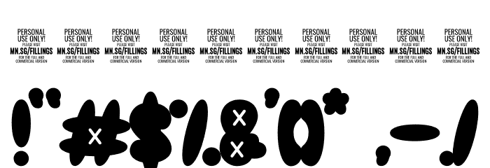 Fillings Urban PERSONAL USE ONLY Regular Font OTHER CHARS