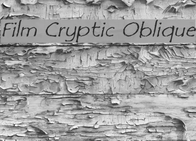 Film Cryptic Oblique Font examples