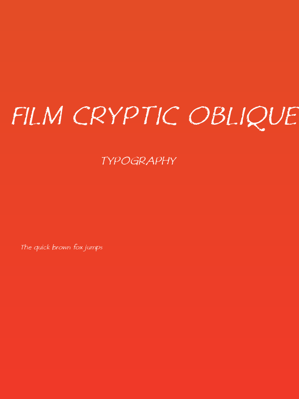 Film Cryptic Oblique Poster