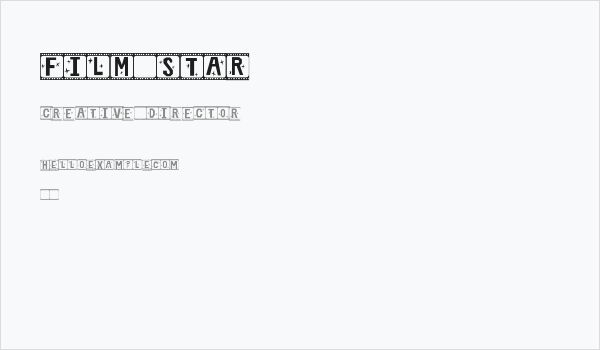 Film Star Business Card