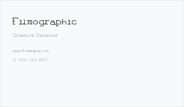 Filmographic Business Card