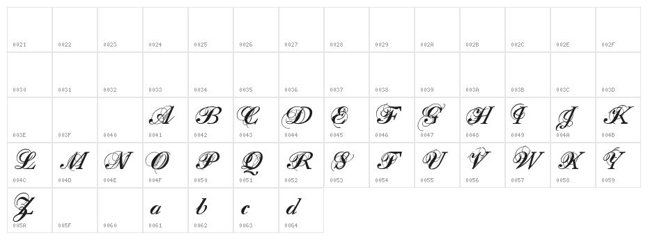 Filou Medium Character Map