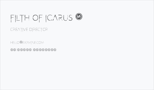 Filth of Icarus 2 Business Card