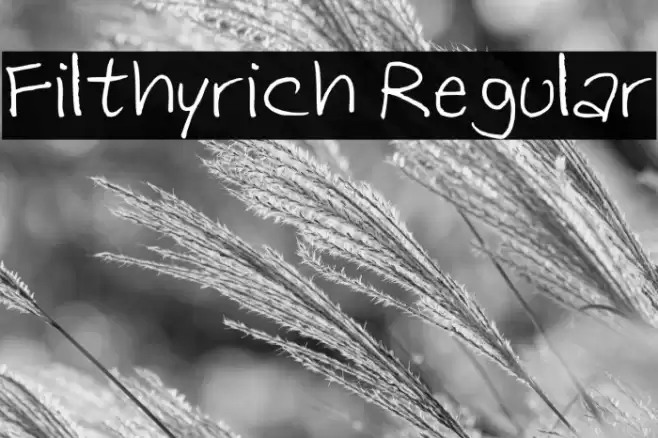 Filthyrich Regular Шрифта examples