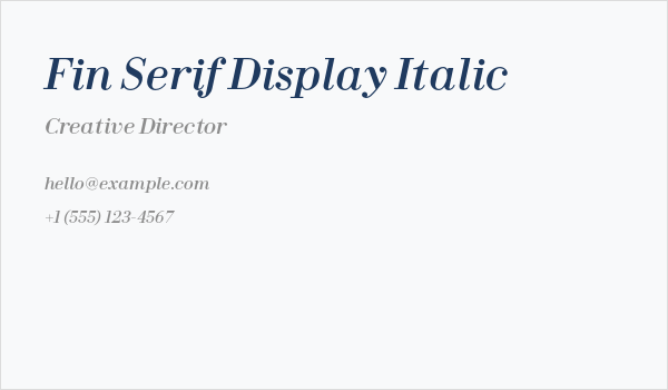 Fin Serif Display Italic Business Card