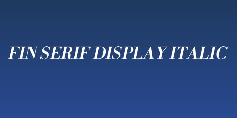 Fin Serif Display Italic Social Header