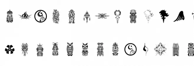 Final Fantasy Symbols Шрифта ВЕРХНИЙ