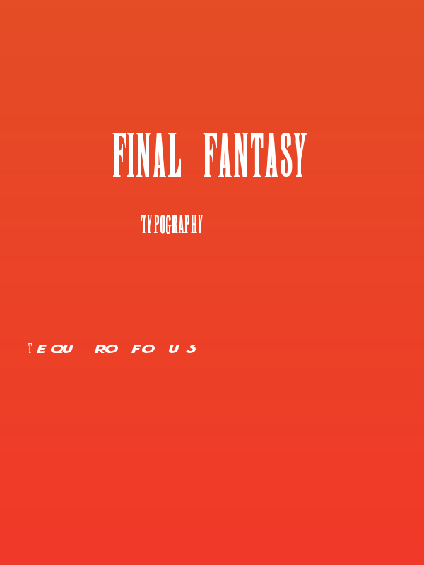 Final Fantasy Poster