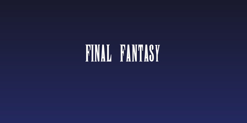 Final Fantasy Social Header