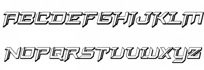 Final Front 3D Italic Schriftart Groß