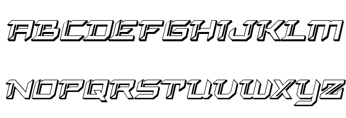 Final Front 3D Italic Font LOWERCASE