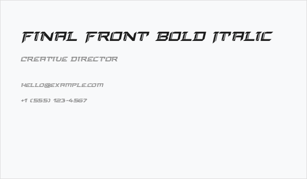 Final Front Bold Italic Business Card