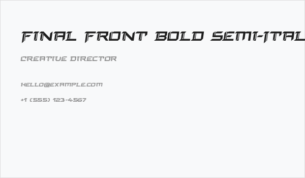 Final Front Bold Semi-Italic Business Card