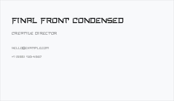 Final Front Condensed Business Card