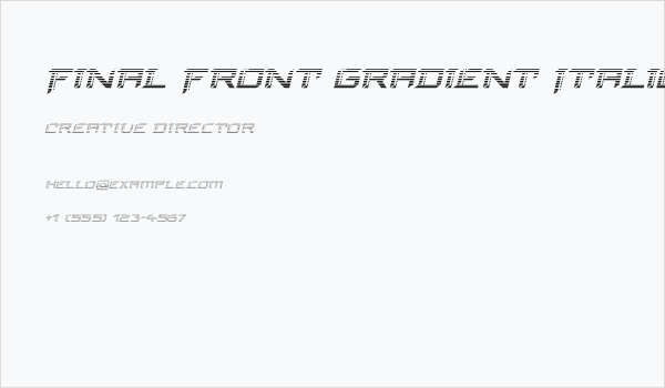 Final Front Gradient Italic Business Card