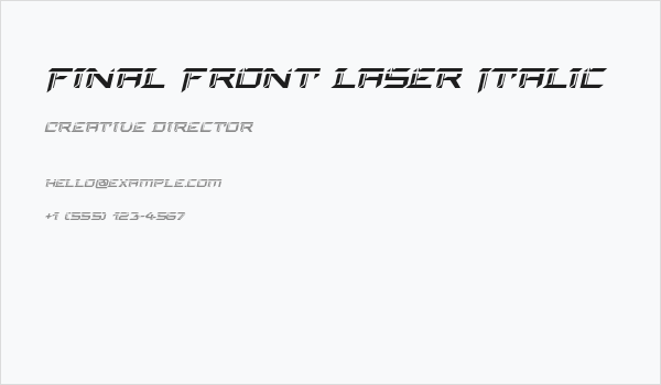 Final Front Laser Italic Business Card