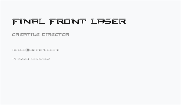 Final Front Laser Business Card