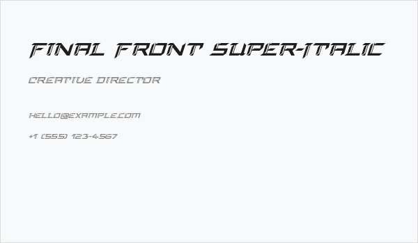 Final Front Super-Italic Business Card